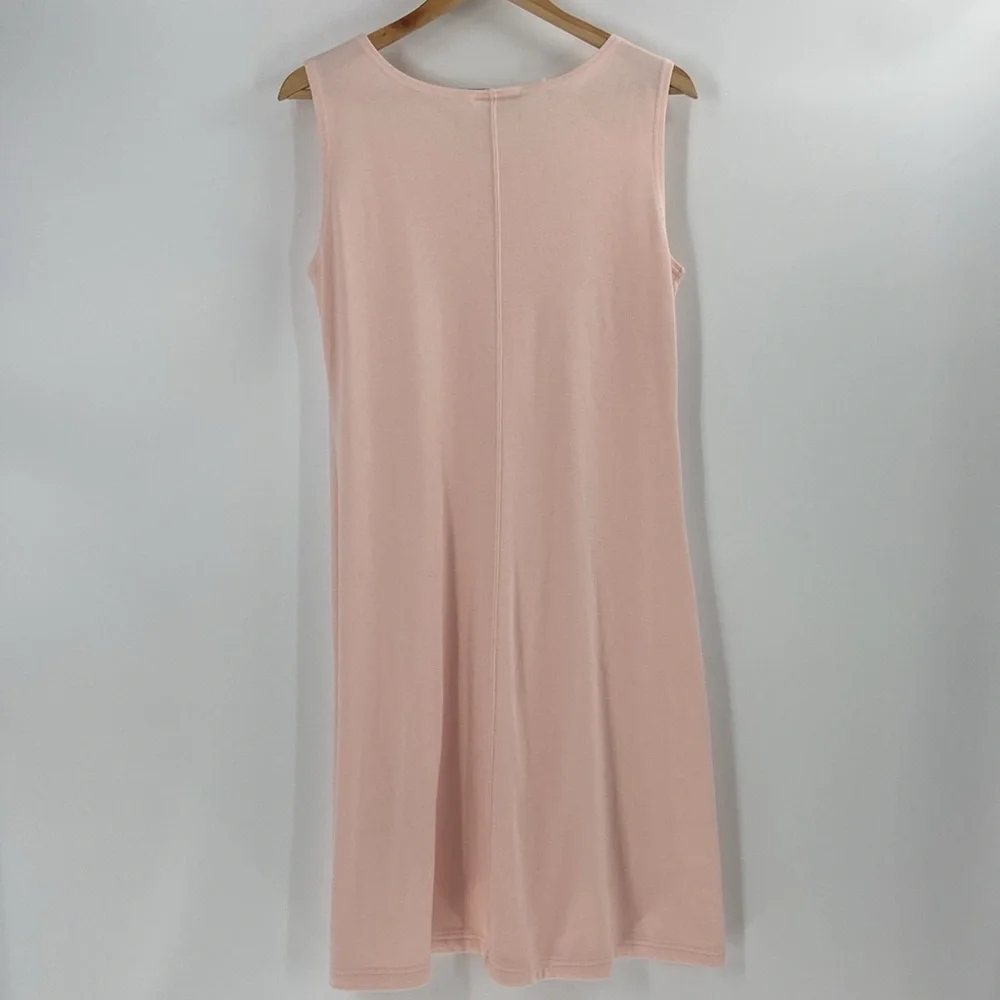 Coldwater Creek soft pink cotton blend  shift dress sleeveless summer womens